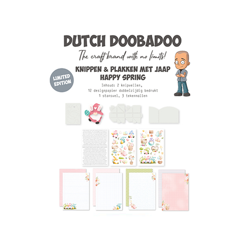 Dutchdoobadoo Happy Spring, knippen en plakken met Jaap