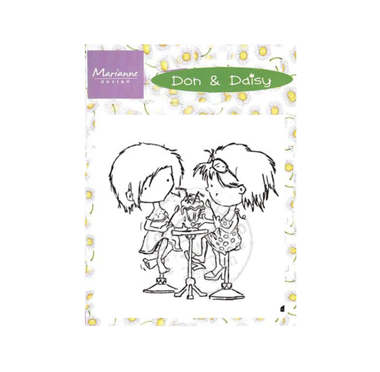 Clear stamps Marianne design Don & Daisy sharing an icecream