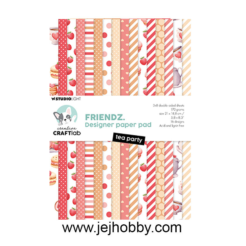 DPP263, Designer Paper Pad, Tea Party, craftlab, studio light, jej hobby