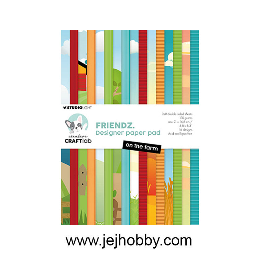 DPP308, Designer Paper Pad, On the farm, studio light, jej hobby