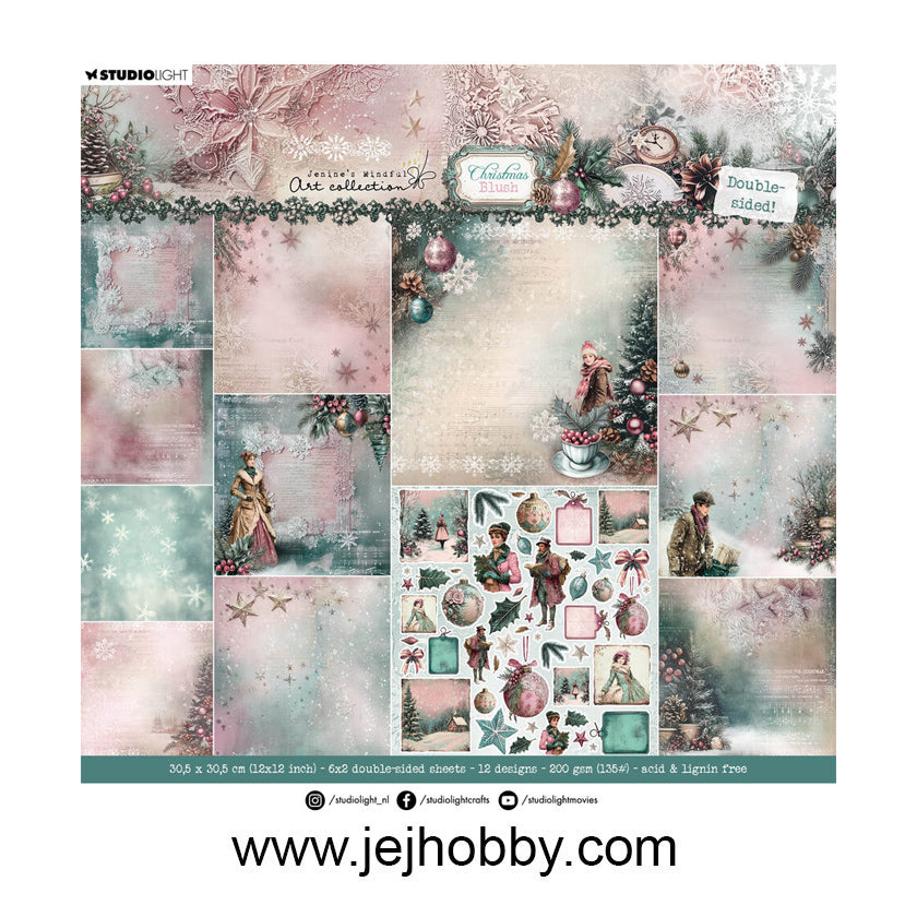 DPP394, Christmas blush, JMA ,Designer paper pad, studio light, jej hobby