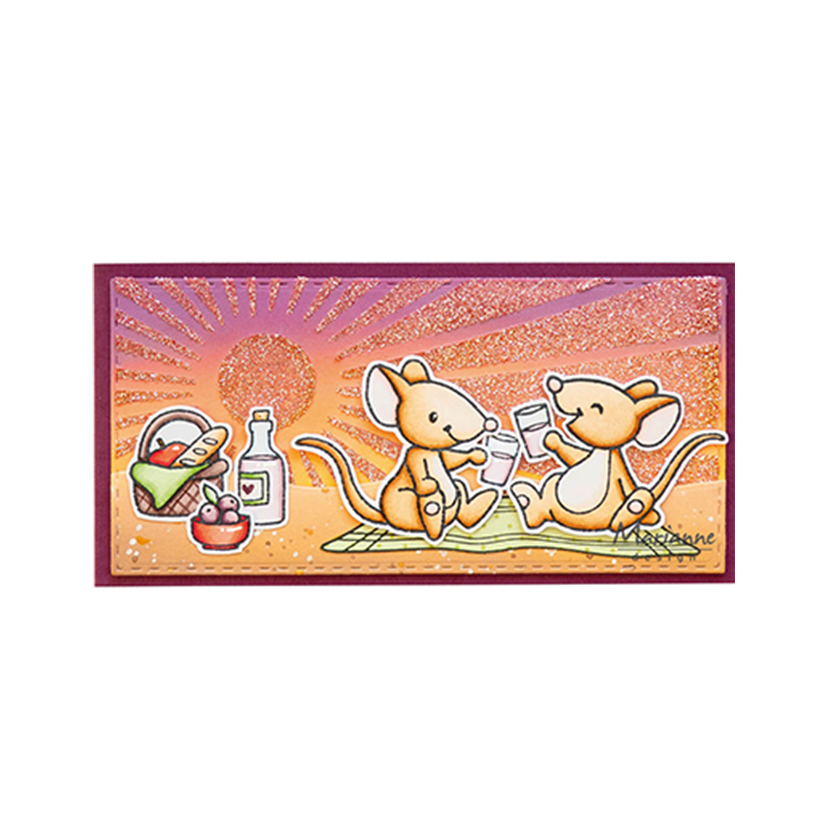 EC0202 Marianne Design Clear Stamps & dies, Eline's animals - picnic