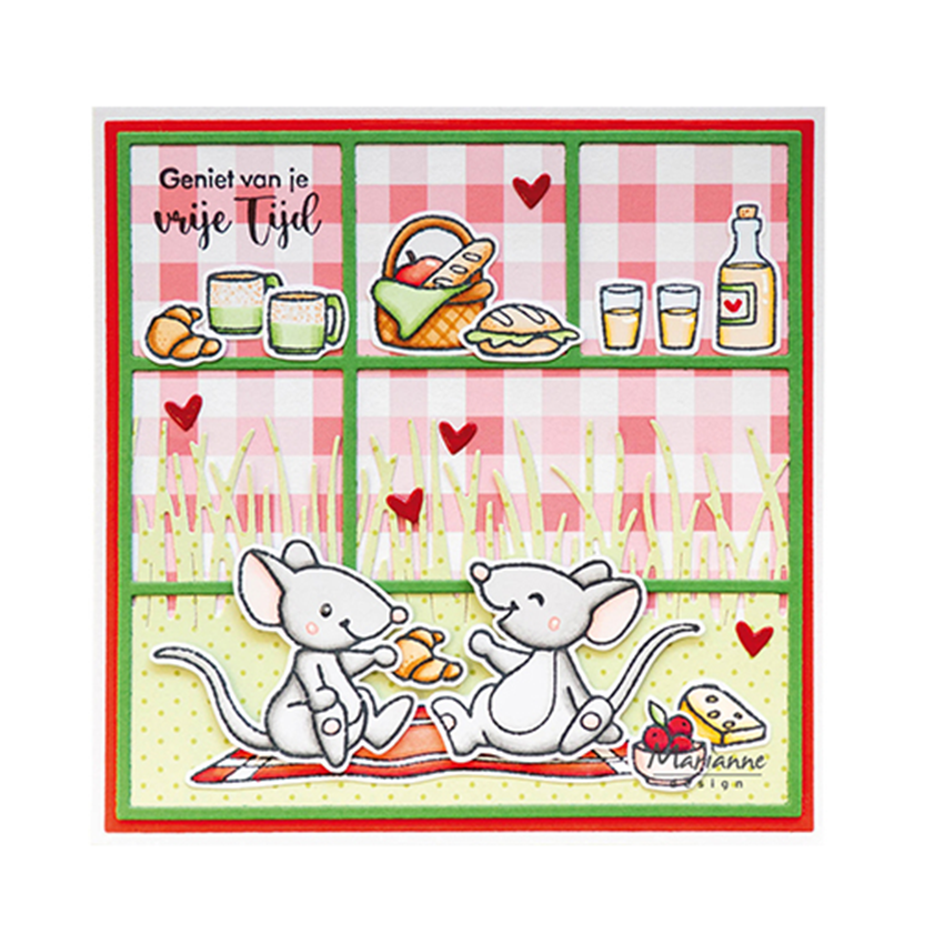 EC0202 Marianne Design Clear Stamps & dies, Eline's animals - picnic