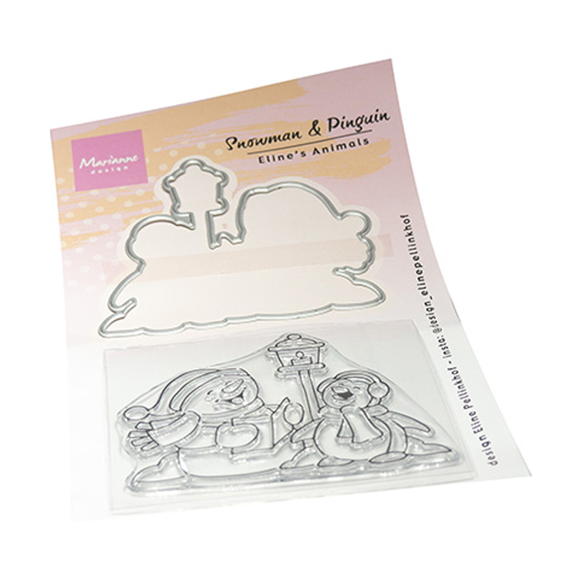 EC0205 Marianne design, Clear Stamp, Eline's Animals Snowman pinguin, jej hobby
