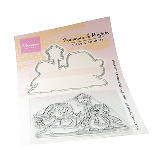 EC0205 Marianne design, Clear Stamp, Eline's Animals Snowman pinguin, jej hobby