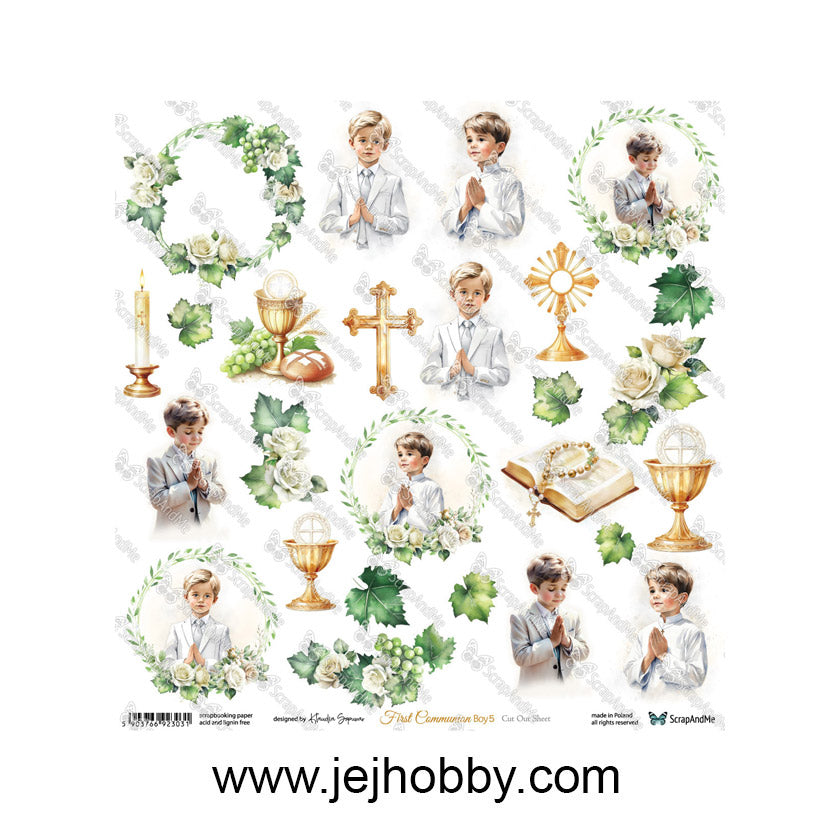 FCB-05, First communion boy 5, scrap and me, jej hobby