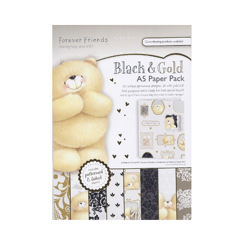 Do Crafts paper pad Forever friends Black & Gold