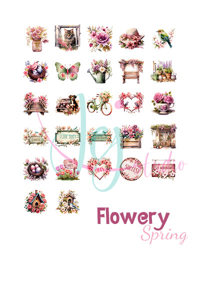 jej studio stansjes (die cut) Flowery spring. te gebruiken voor kaarten maken, scrapbooking, art journal en als decoratie.