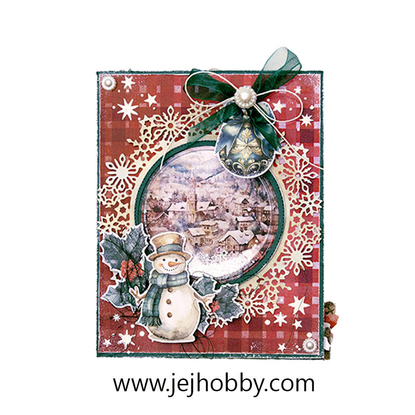 CD902 Festive Nostalgia Snowflake Circle Frame