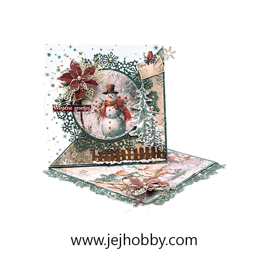 CD902 Festive Nostalgia Snowflake Circle Frame