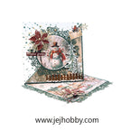 CD904 Poinsettias ice swirl frame Festive Nostalgia