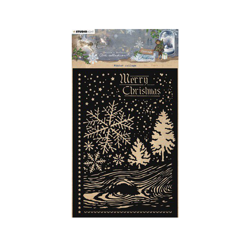 Mask stencil JMA Vintage Christmas winter collage