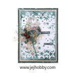 CD904 Poinsettias ice swirl frame Festive Nostalgia