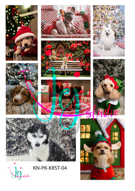 KN-PK-KRST-04 Knipvel-Christmas Dogs Deluxe-jej-studio-jej hobby
