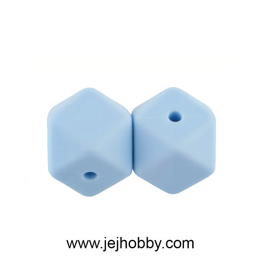 KR-SK-HX-04, Siliconen hexagon kraal, licht blauw, jej hobby 
