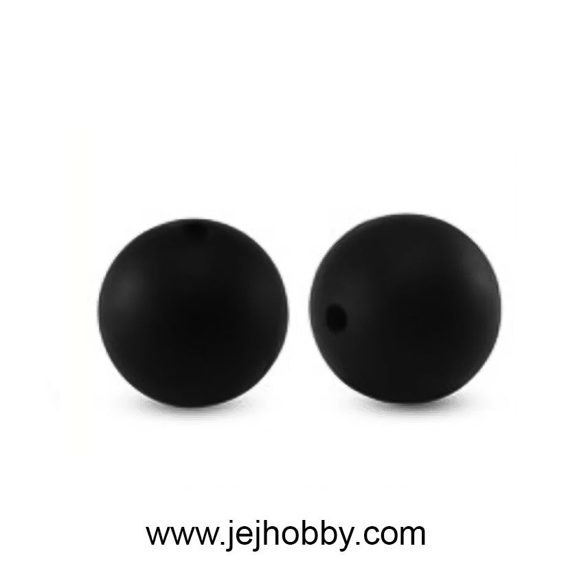 KR-SK-RD09-02, siliconen kraal, rond zwart, jej hobby