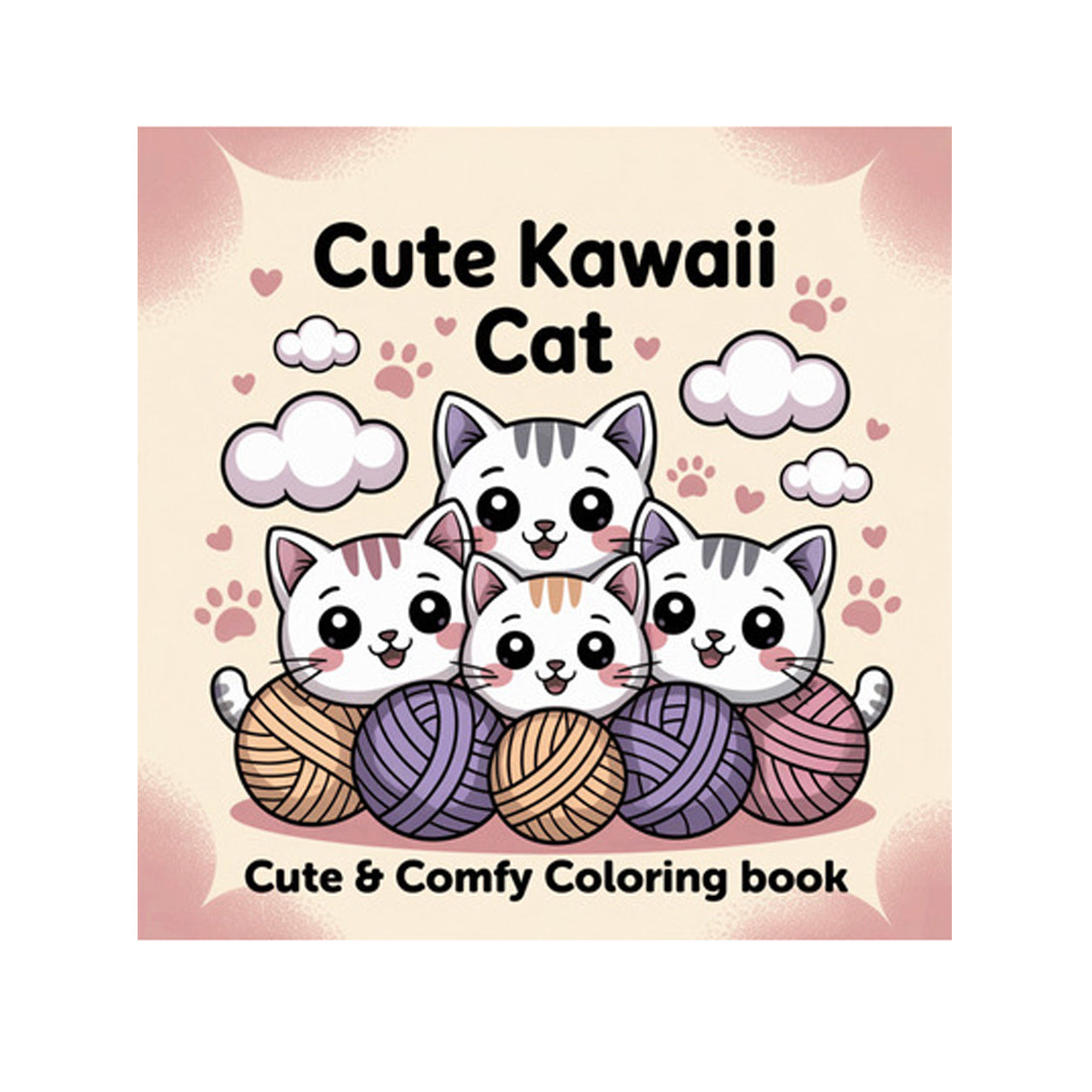 Kleurboek cozy cute kawaii cat van Find it