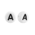 Letter kraal wit met zwarte letter A