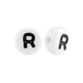 Letter kraal wit met zwarte letter R