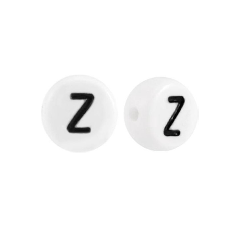 Letter kraal wit met zwarte letter Z