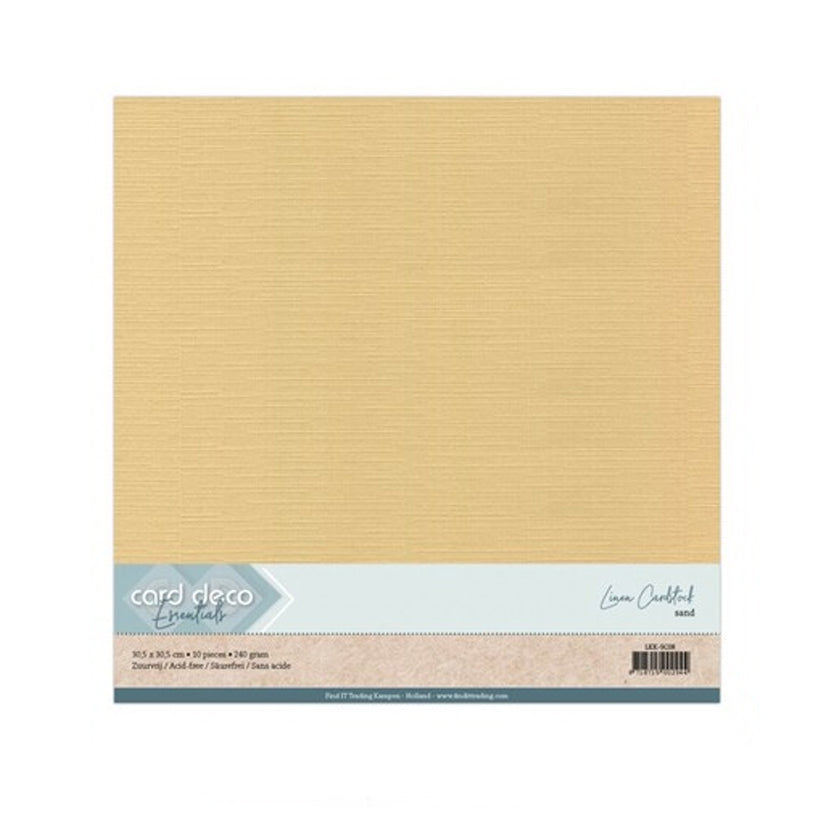 LKK-SC08 Linnenkarton sand, 30,5x30,5 cm van card deco voor hobby zoals kaarten maken en scrapbooking