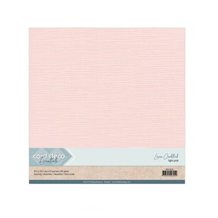 LKK-SC15 linnenkarton 30,5x30, 5cm light pink van card deco voor hobby zoals kaarten maken en scrapbooking
