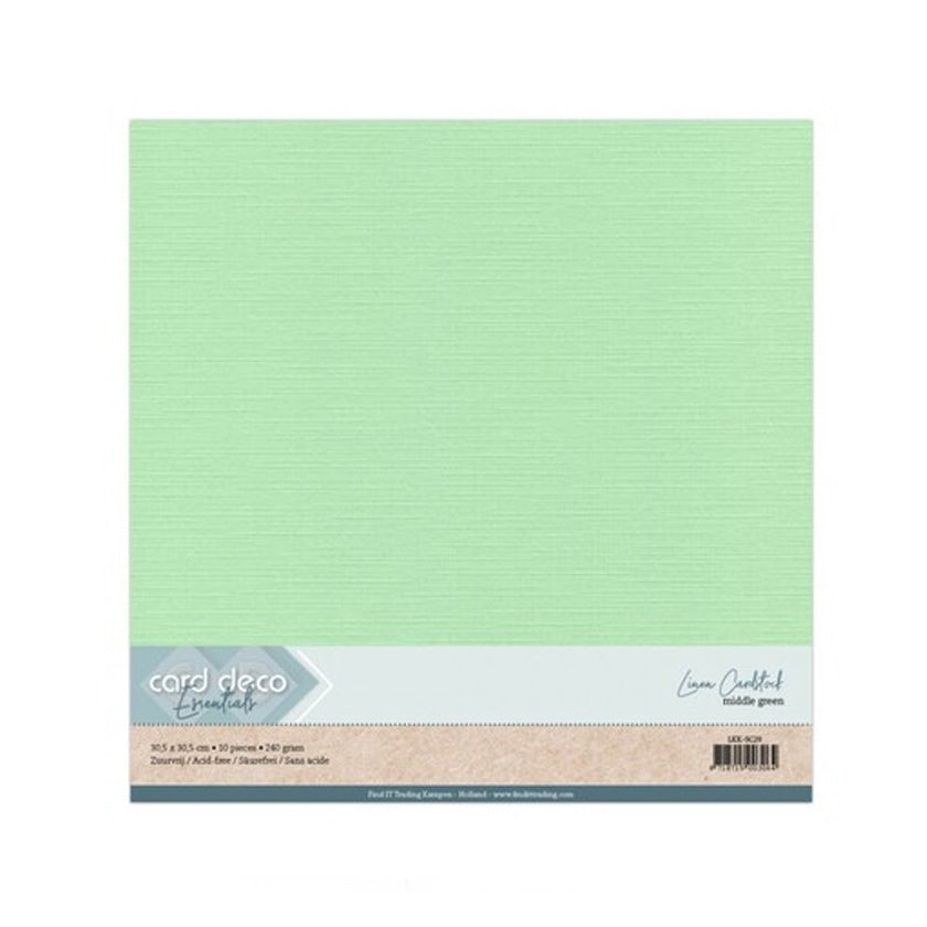 LKK-SC20 linnenkarton 30,5x30,5cm middle green van card deco voor hobby zoals kaarten maken en scrapbooking