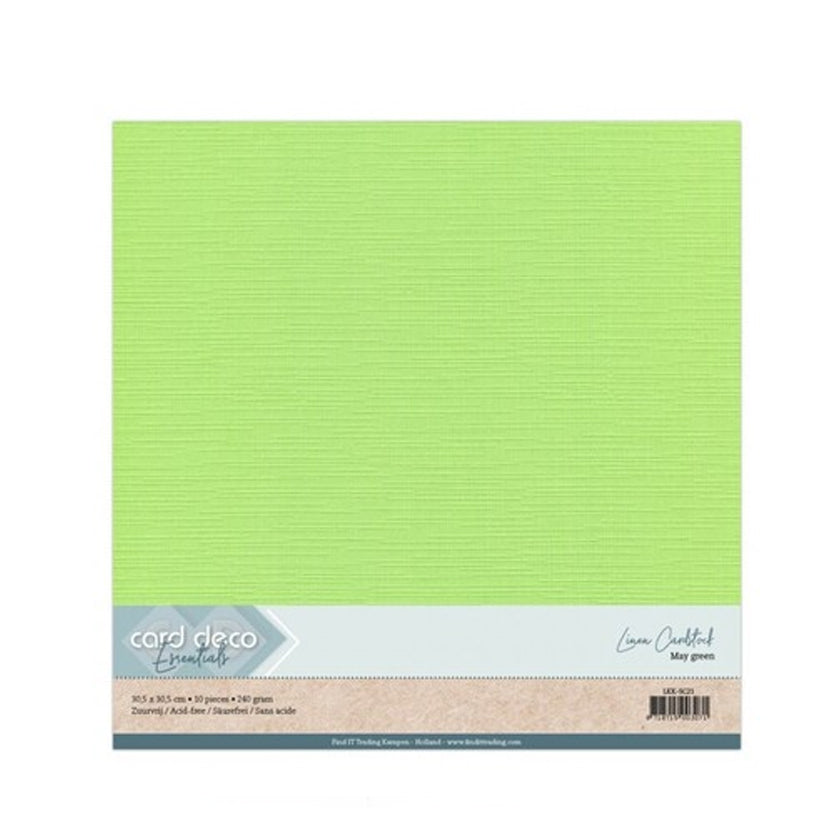 LKK-SC21 linnenkarton 30,5x30,5 cm May Green van Card Deco voor hobby zoals kaarten maken en scrapbooking.
