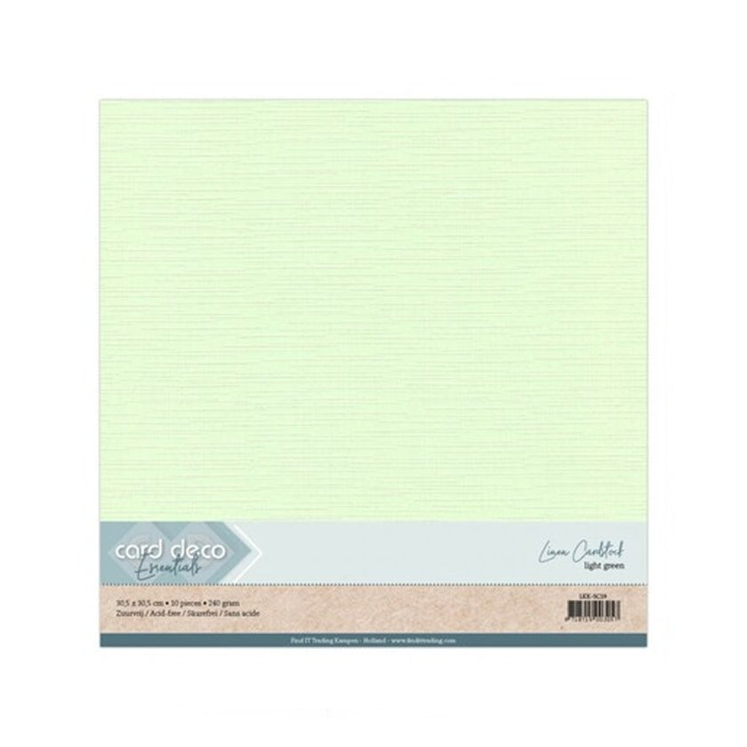 LKK-SC21 linnenkarton 30,5x30,5 cm light green van card deco voor hobby zoals kaarten maken en scrapbooking