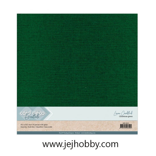 LKK-SC23, linnenkarton christmas green, card deco, jej hobby