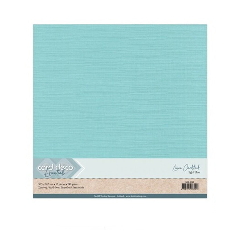 LKK-SC28 linnen karton 30,5x30,5cm  Light blue van card deco voor hobby zoals kaarten maken en scrapbooking