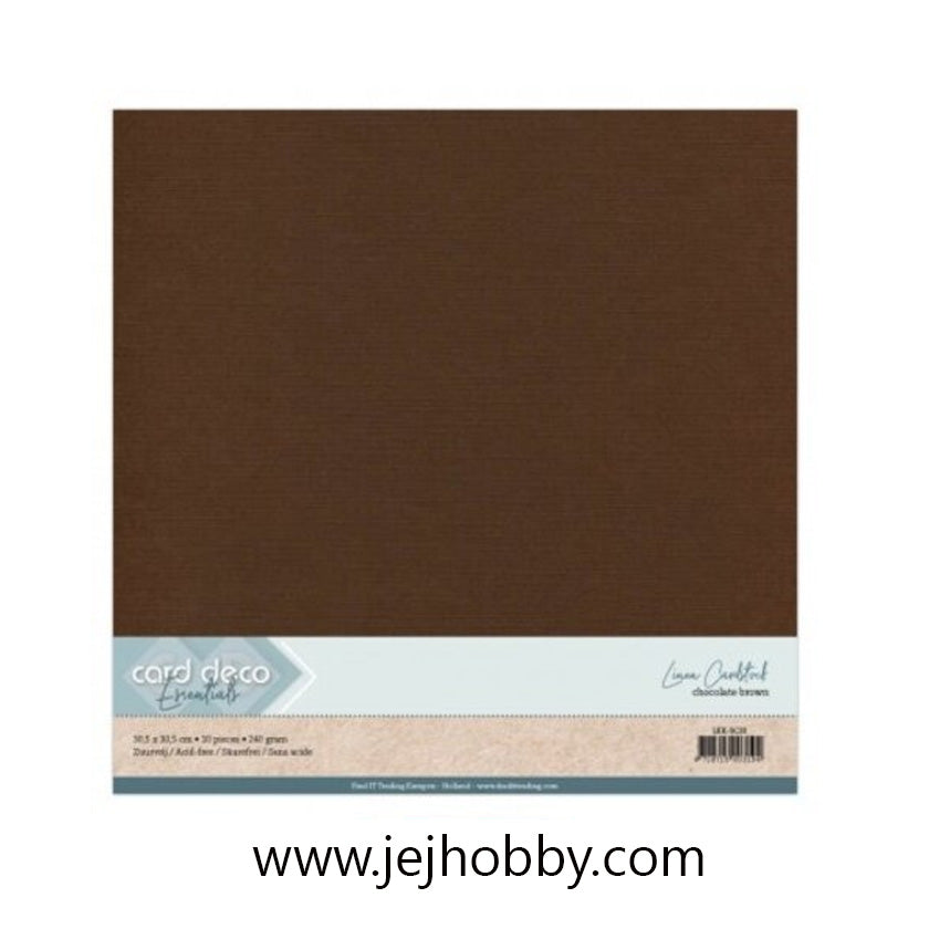 LKK-SC33, linnenkarton chocolate brown ,card deco, jej hobby