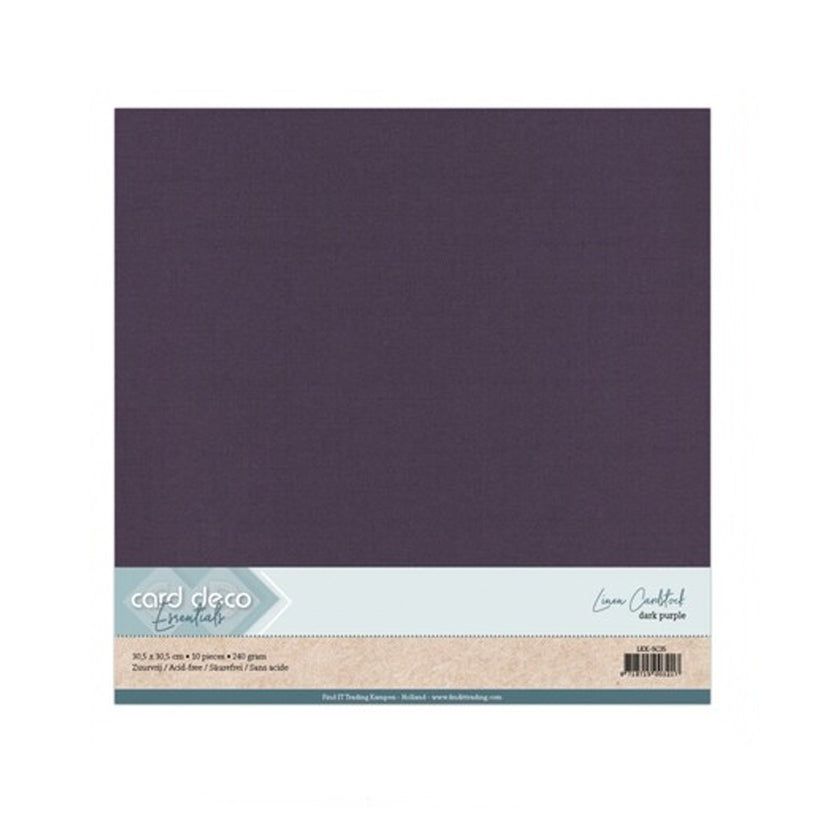 LKK-SC35 Linnenkarton 30,5x30,5 cm dark purple van card deco voor hobby als kaarten maken en scrapbooking.
