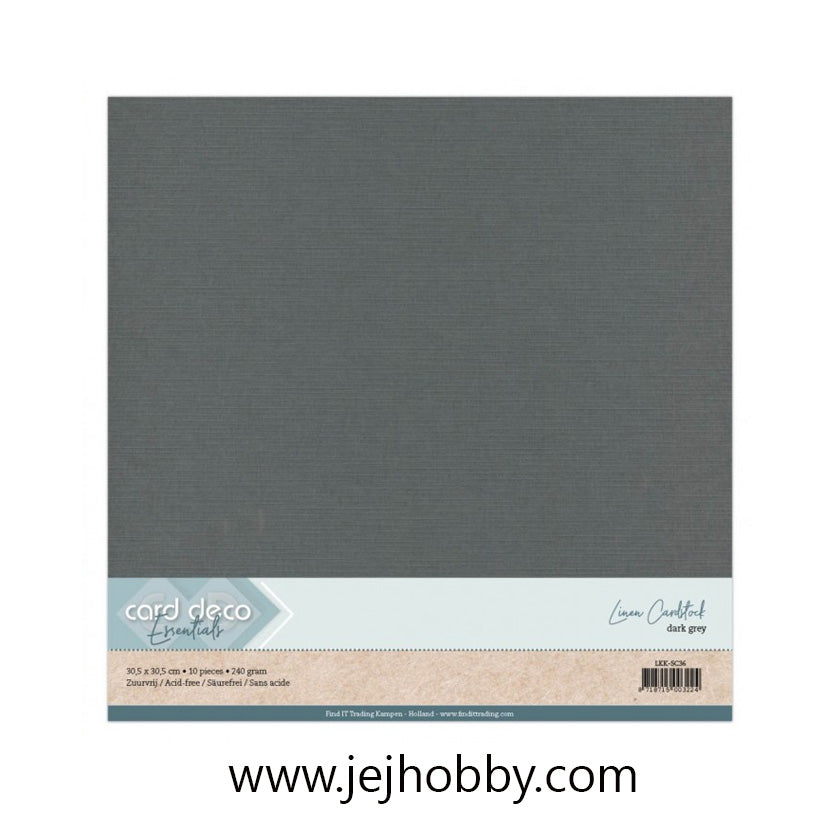 LKK-SC36, linnenkarton dark grey, card deco, jej hobby