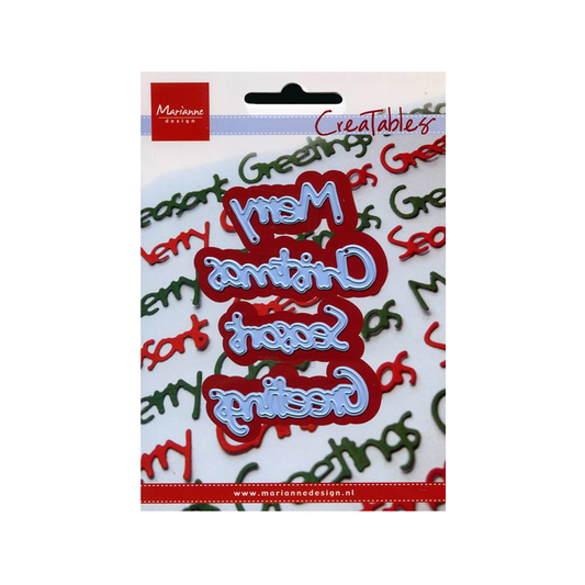 LR0225. creatables. Marianne Design. Merry christmas seasons greetings. jej hobby