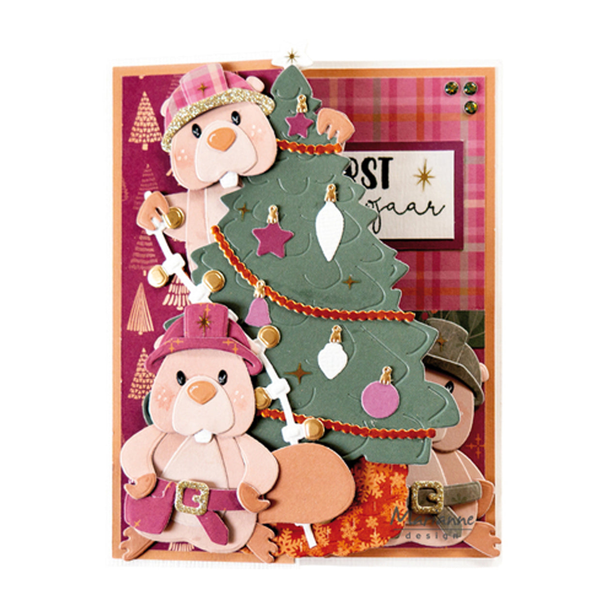 voorbeeld gemaakt met de Marianne Design Creatables LR0964 - Candle Christmas Tree L