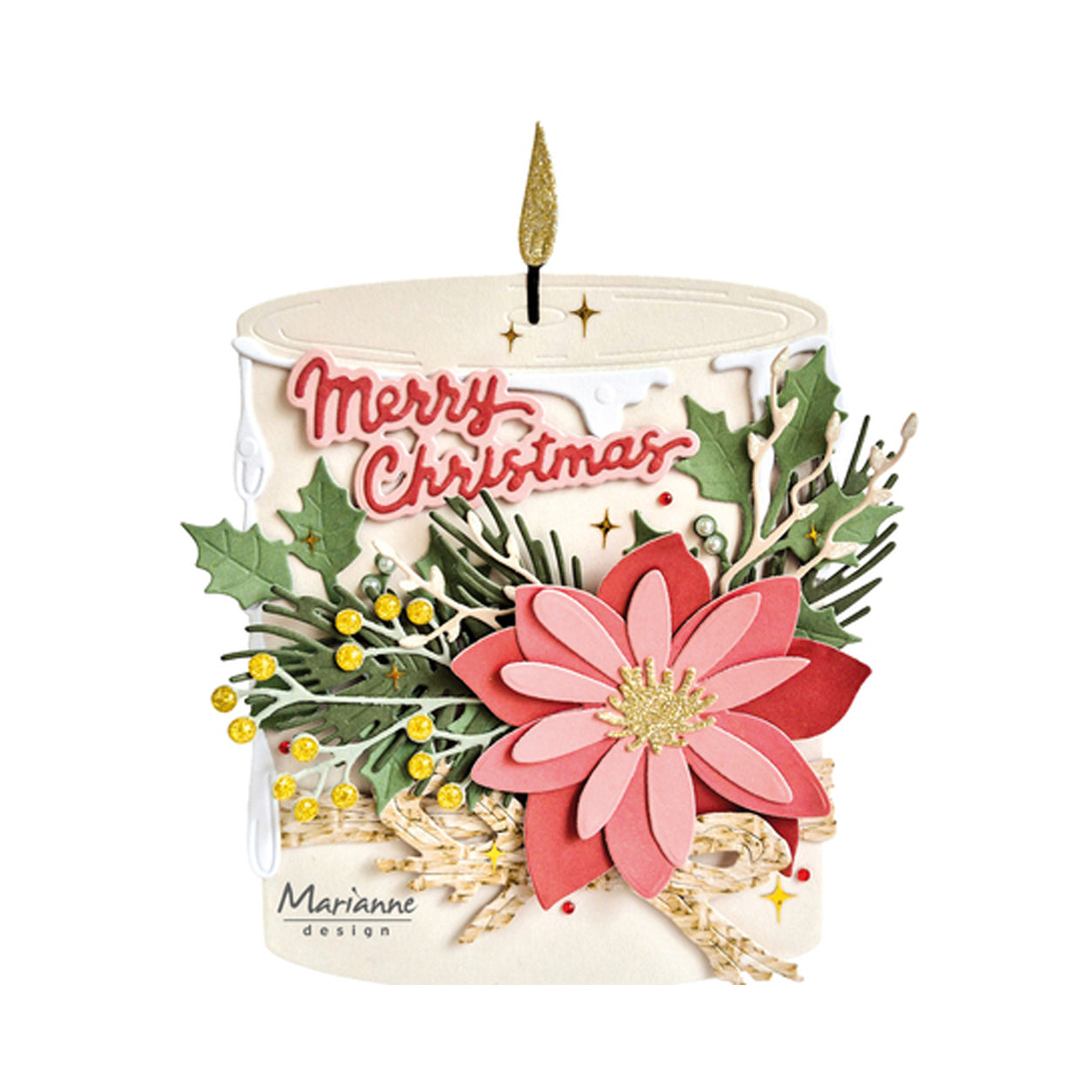 Voorbeeld gemaakt met de LR0965 Creatables Candle XL van Marianne Design