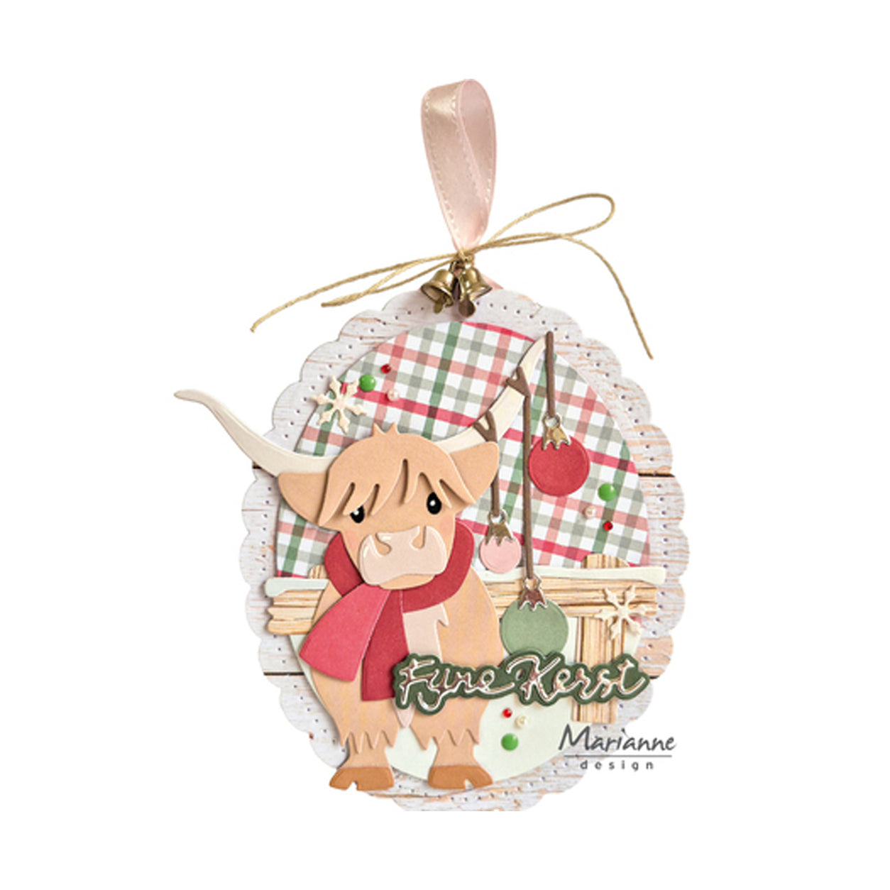 voorbeeldkaart gemaakt met de LR0969 fijne kerst van Marianne design.jej-hobby