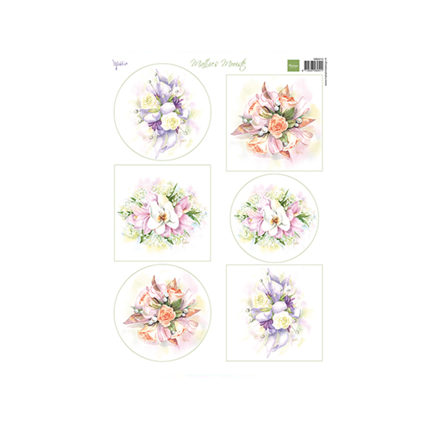 MB0215. Marianne design. Knipvel. Mattie's Mooiste Romantic bouquets. jej hobby