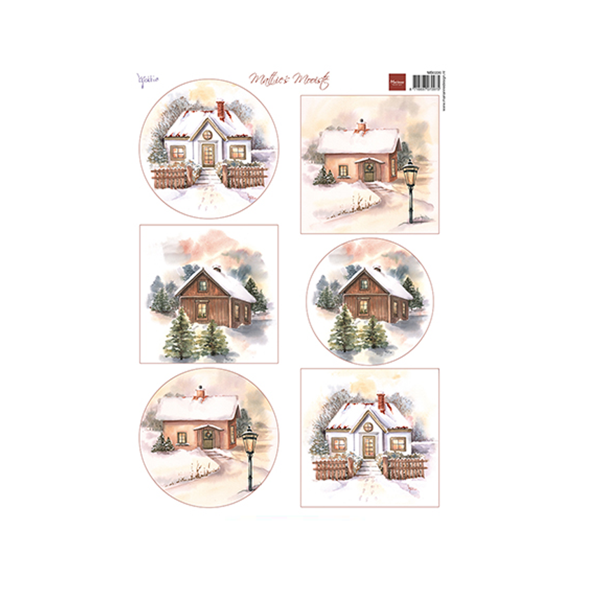 MB0220, Marianne design, Knipvel, Mattie's Mooiste Winter cottages, jej hobby