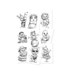 Mabel & Moss Summer Friends grayscale kleurboek A5 met schattig eekhoorntje op de kaft en 48 zomerse voorgeschaduwde kleurplaten op 170 grams papier.