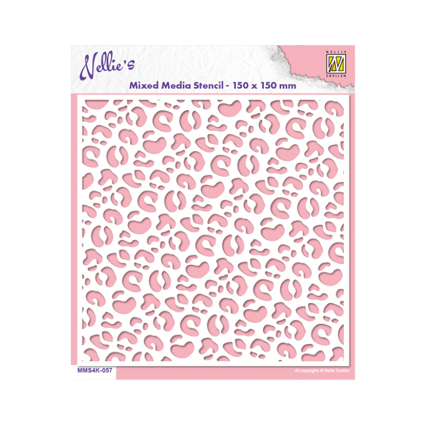 Nellie Snellen Mixed Media Stencil Leopard