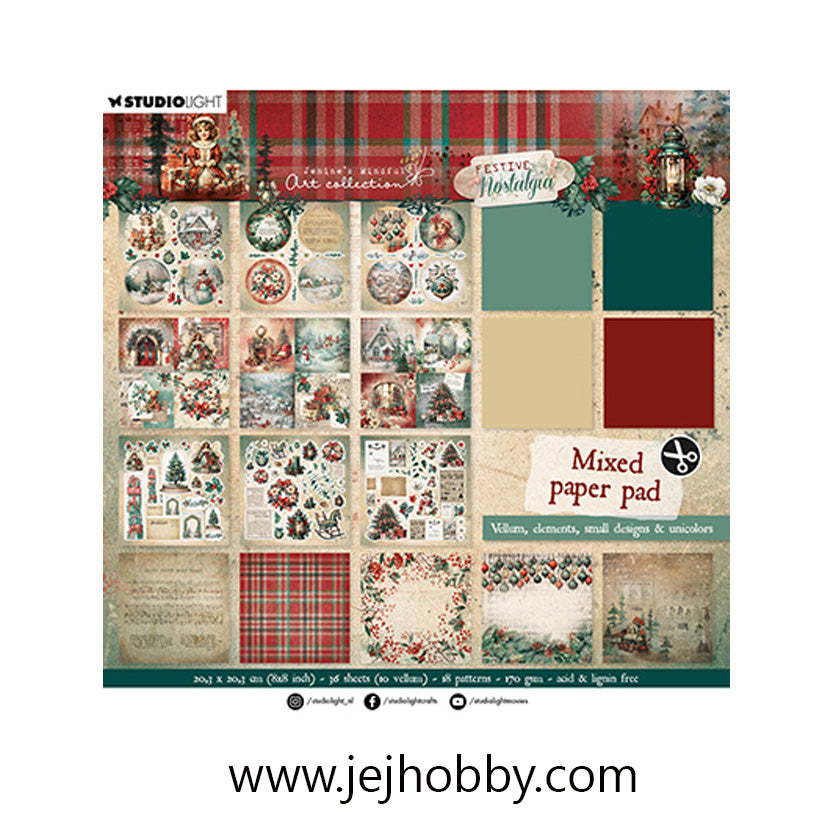 MPP254, Mixed Paper Pad, Festive Nostalgia JMA, Studio Light, Jej hobby