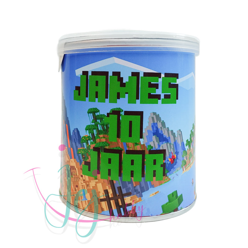 Minecraft Pringles overwereld met alex en steve school en feest traktatie