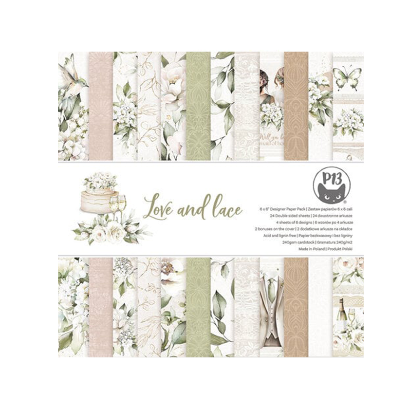 P13-LAL-09-Piatek13, designer paper pack, Love and lace, jej hobby