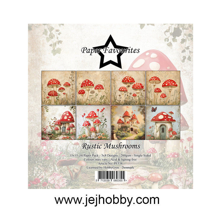 PF538, paper pad, Rustic Mushrooms, paper favourites, jej hobby