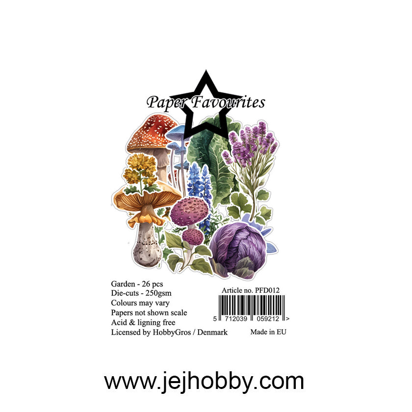 PFD012, Garden, die cuts, paper favourites, jej hobby