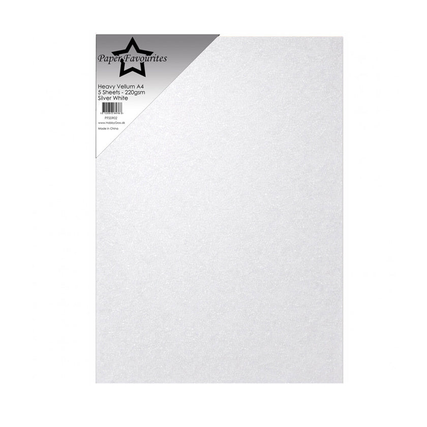 PFSS902 Heavy Vellum Silver white van paper favourites. Dit is vellum voor hobby.