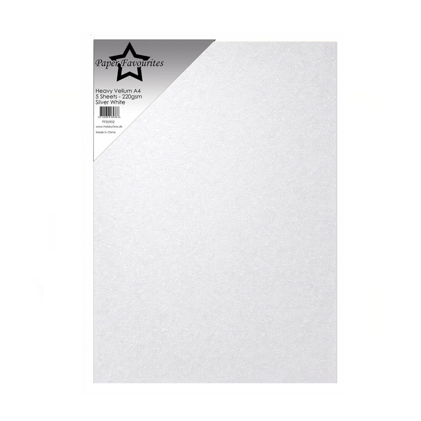 PFSS912 Vellum SIlver white van paper favourites. Dit is een semi transparant papier voor hobby
