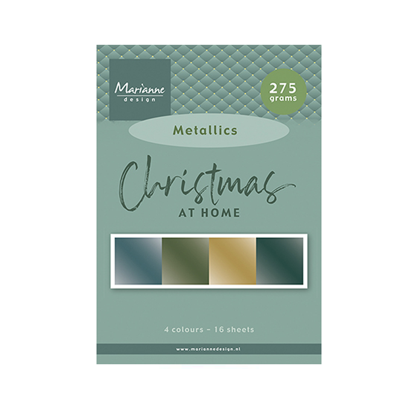 PK9194, Marianne Design, Paper Pad, Christmas at home metallics, jej hobby